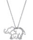 Diamond Elephant and Baby Pendant Necklace (1/10 ct. t.w.) in Sterling Silver