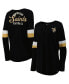 Фото #1 товара Women's Black New Orleans Saints Athletic Varsity Lace-Up Long Sleeve T-shirt