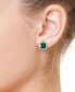 ფოტო #2 პროდუქტის EFFY® Lab Grown Emerald (5-5/8 ct. t.w.) & Lab Grown Diamond (2-1/10 ct. t.w.) Halo Stud Earrings in 14k Gold