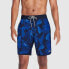 Фото #1 товара Speedo Men's 7" Tropical Floral Print E-Board Swim Shorts - Blue M