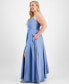 ფოტო #2 პროდუქტის Trendy Plus Size Satin Sleeveless Gown