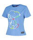 ფოტო #3 პროდუქტის Women's Snoopy Blue Peanuts Chalks T-shirt