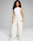 ფოტო #1 პროდუქტის Women's Linen Blend Wide-Leg Trousers, Created for Macy's