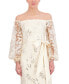 Фото #7 товара Women's Sequin Embroidered Balloon-Sleeve Gown