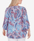 ფოტო #2 პროდუქტის Plus Size Woven Paisley Gauze Top