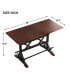 Фото #2 товара 59" Tall Rectangle Pine Wood Bar Table with Metal Base