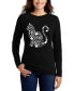 ფოტო #1 პროდუქტის Women's Word Art Cat Paws Long Sleeve T-Shirt