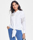 ფოტო #1 პროდუქტის Women's Embellished Tie-Hem Shirt, Created for Macy's