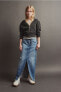 Фото #1 товара Slit-hem Maxi Denim Skirt