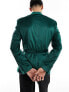 ASOS DESIGN super skinny smoking jacket in dark green