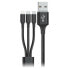 Фото #1 товара Универсальный кабель USB-MicroUSB/USB-C/Lightning Goms Чёрный 1, 2 m