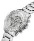 Women's Silver-Tone Glitz Stainless Steel Multi-Function Bracelet Watch 40mm