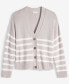 Фото #5 товара Women's V-Neck Striped Cardigan, Created for Macy's