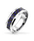 Фото #1 товара Geometric Pattern Carbon Fiber Inlay Wide Couples Titanium Wedding Band Rings For Women 8MM