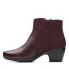 Фото #5 товара Clarks Emily Low Boot 26163795 Womens Burgundy Wide Ankle & Booties Boots 9.5
