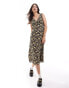 Фото #1 товара Brave Soul v neck floral print midi dress in black