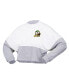 Фото #3 товара Women's White Oregon Ducks Heather Block Cropped Long Sleeve Jersey T-shirt