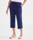 Фото #5 товара Women's 100% Linen Solid Cropped Pull-On Pants, Created for Macy's