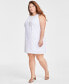 Фото #2 товара Trendy Plus Size Eyelet Sleeveless Dress, Created for Macy's