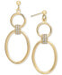 ფოტო #3 პროდუქტის Diamond Open Oval Drop Earrings (1/5 ct. t.w.) in 14k Gold-Plated Sterling Silver