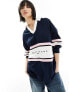 Фото #5 товара Tommy Jeans colorblock rugby shirt in navy