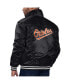 ფოტო #3 პროდუქტის Levi’s x Starter Men's Black Baltimore Orioles Silver Tab Satin Full-Snap Trucker Jacket