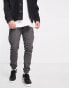 Фото #1 товара Jack & Jones Intelligence slim fit cargo trousers in dark grey