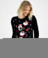 ფოტო #1 პროდუქტის Women's Santa Surprise Sequined Sweater, Created for Macy's