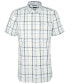 Men's Lerwick Short Sleeve Button-Front Check Pattern Shirt