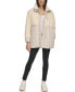 Women's Mixed Media Sherpa And Quilt Jacket With Adjustable Waist