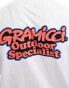 Gramicci unisex cotton t-shirt with back print in white