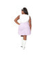 ფოტო #2 პროდუქტის Plus Size Retro Style White & Lavender Love Flower Power Shift Dress
