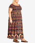 ფოტო #2 პროდუქტის Plus Size Raelynn Border Maxi Dress