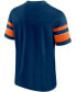 Фото #4 товара Men's Navy Chicago Bears Textured Throwback Hashmark V-Neck T-shirt