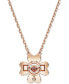 ფოტო #4 პროდუქტის Rose Gold-Tone Idyllia Crystal Clover Pendant Necklace, 15" + 2-3/4" extender