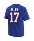 ფოტო #3 პროდუქტის Toddler Boys and Girls Josh Allen Royal Buffalo Bills Player Name and Number T-shirt