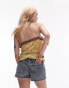 Topshop Petite denim comfort stretch short in bleach Синий, 38 - фото #3