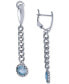 ფოტო #1 პროდუქტის Swiss Blue Topaz Curb Link Drop Earrings (2 ct. t.w.) in Sterling Silver