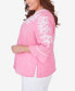 Plus Size Paradise Island V-neck Embroidered Top