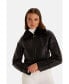 Фото #1 товара Women Genuine Shearling Jacket, Silky Black Inner Black Wool