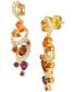 Multi-Gemstone (2-1/2 ct. t.w.) & Vanilla Diamond (1/4 ct. t.w.) Swirl Drop Earrings in 14k Gold