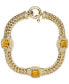 Фото #1 товара Браслет Macy's Citrine & Topaz Weave Link Gold-Plated