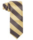 ფოტო #1 პროდუქტის Men's Brown Gold Stripe Tie