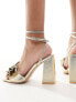 Be Mine Wide Fit Veronika heeled sandals in gold