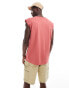 Brave Soul raw edge vest in mineral red