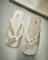 Фото #7 товара Frayed flat linen sandals