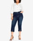 Фото #3 товара Plus Size Slit Denim Capri Jeans