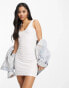 Фото #1 товара Miss Selfridge textured scoop dress in white