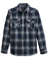 Фото #1 товара Men's Canyon Plaid Button-Down Wool Western Shirt