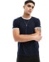 Фото #2 товара Brave Soul ribbed ringer t-shirt in navy & white